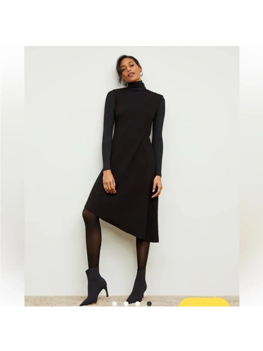 M.M. LaFleur The Lara Dress Eco Heavy Crepe black Assymetrical office career 4 - Picture 4 of 11